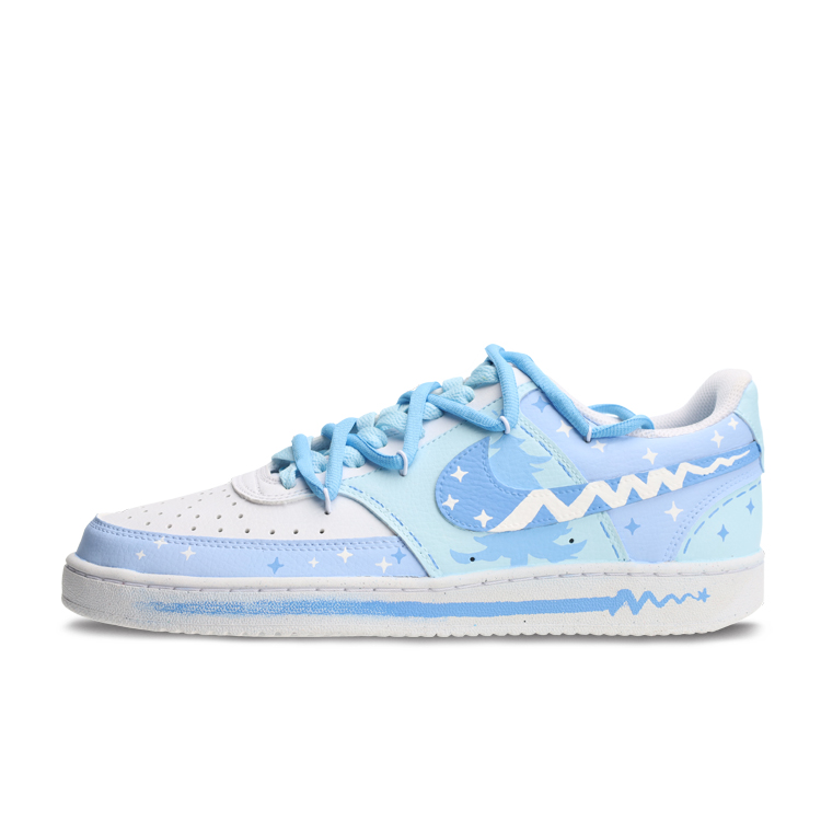 Nike Court Vision 1 Skateboard Shoes Unisex Low-Top White/Blue