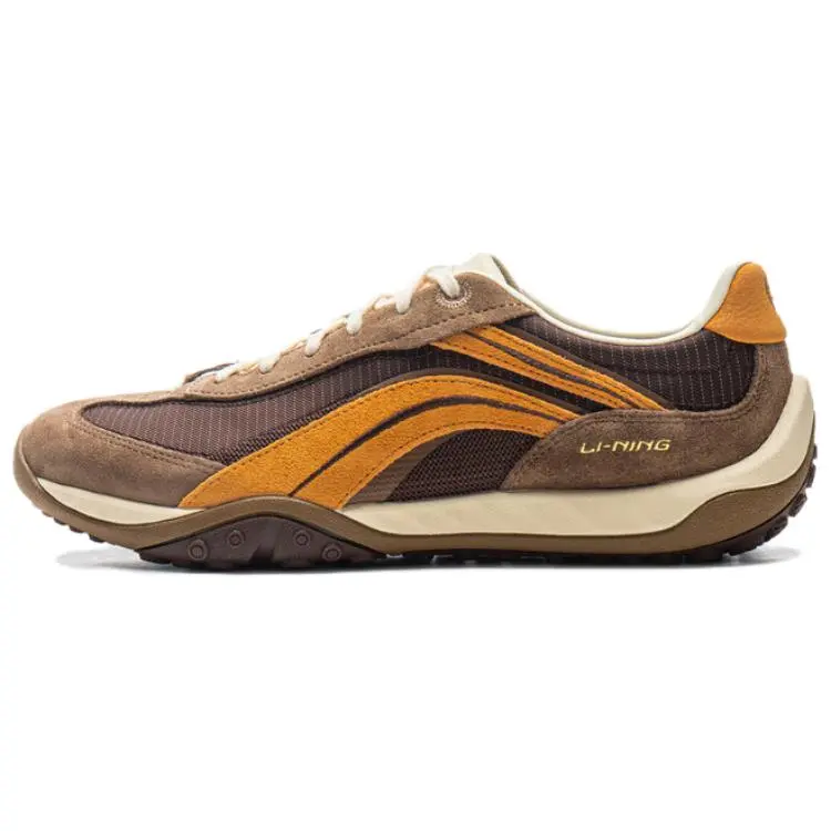 BADMARKET x LiNing Heartflow Cushioning Balance Lightweight Low top Casual Shoes Unisex Hazel Brown Gold Brown