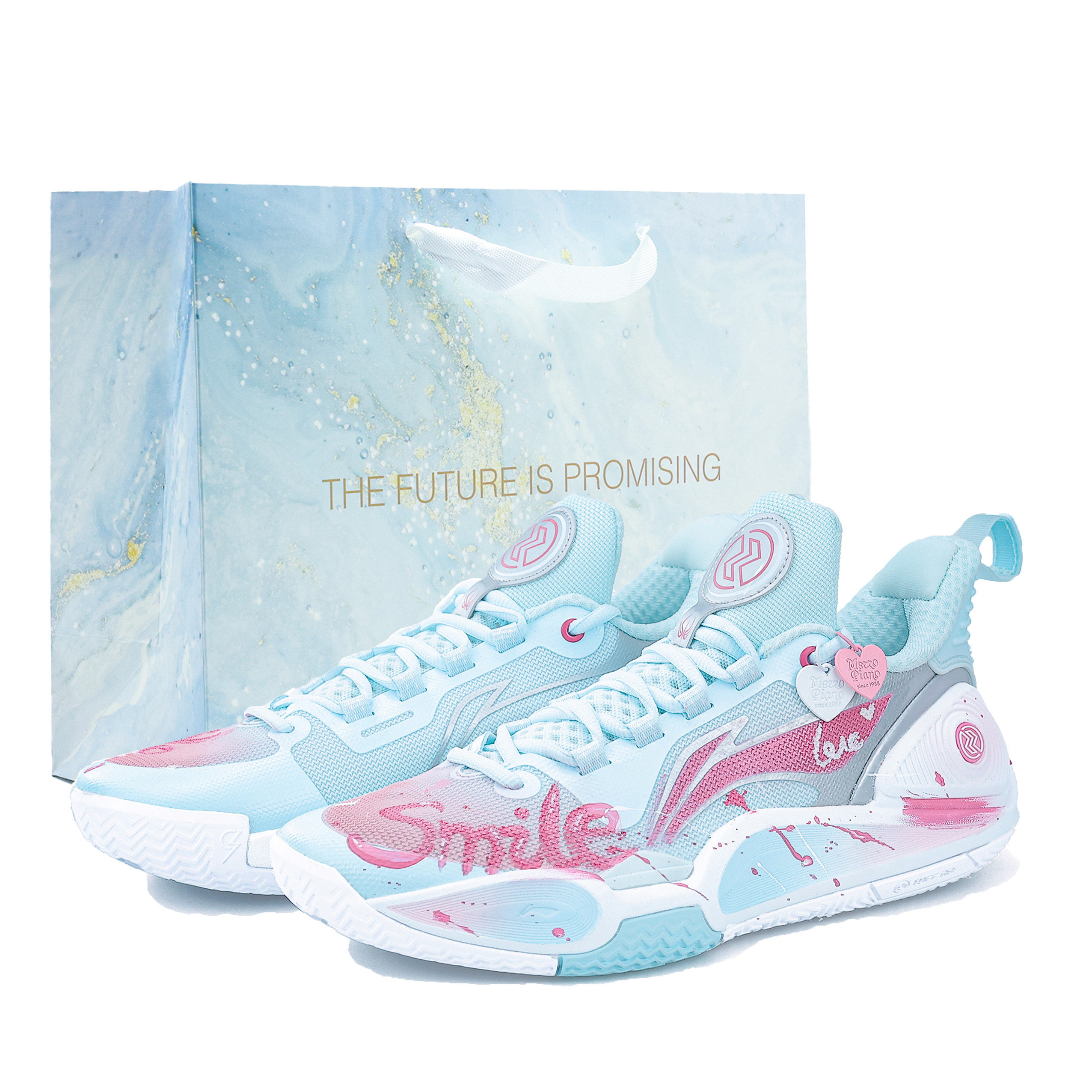 LiNing Speed 9 Cushioning, Wear Resistant Low top Basketball Shoes Men's Blue Pink