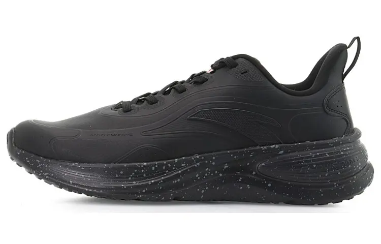 Anta Shock Absorbers Slip Resistant Abrasion Resistant Breathable Low top Running Shoes Men's Black