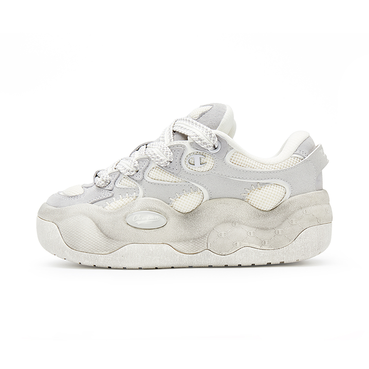 Champion Cloud Monster Skateboard Shoes Men's Pearl Smoke Gray/Milk White