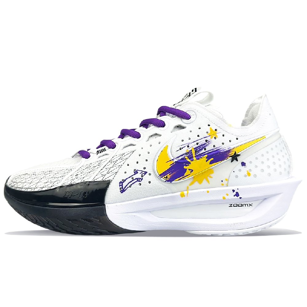 Nike Air Zoom G.T. Cut 3 Wear-Resistant Low-Top Basketball Shoes Unisex White Purple