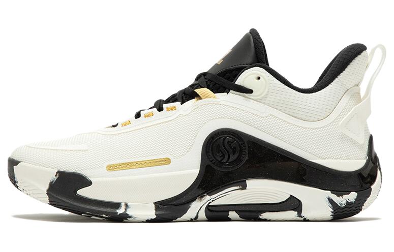 361° AG Durable Breathable Low-Top Basketball Shoes Men's White Gold