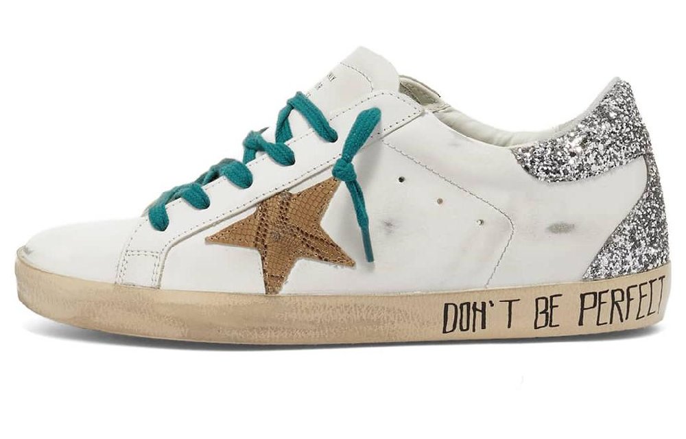 Golden Goose Super-Star Stylish Skateboarding Shoes Women's White Silver Vintage Version