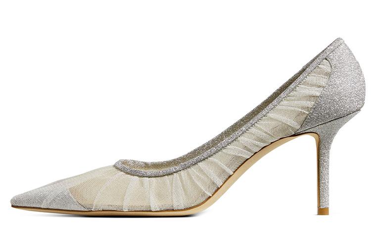 Jimmy Choo LOVE Slim Heel High Heels 6.5cm Women's Silver