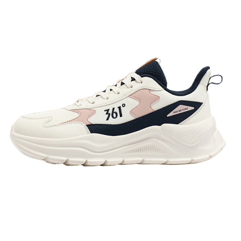 361° Slip Resistant Breathable Low Top Casual Running Shoes Women's White Pink
