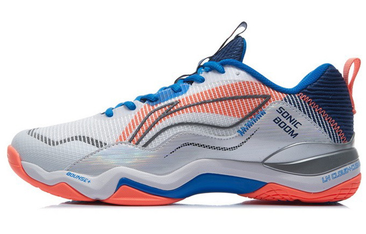 LINING Sonic Boom EG 3.0 Men's Professional Badminton Shoes - White/Light Orange