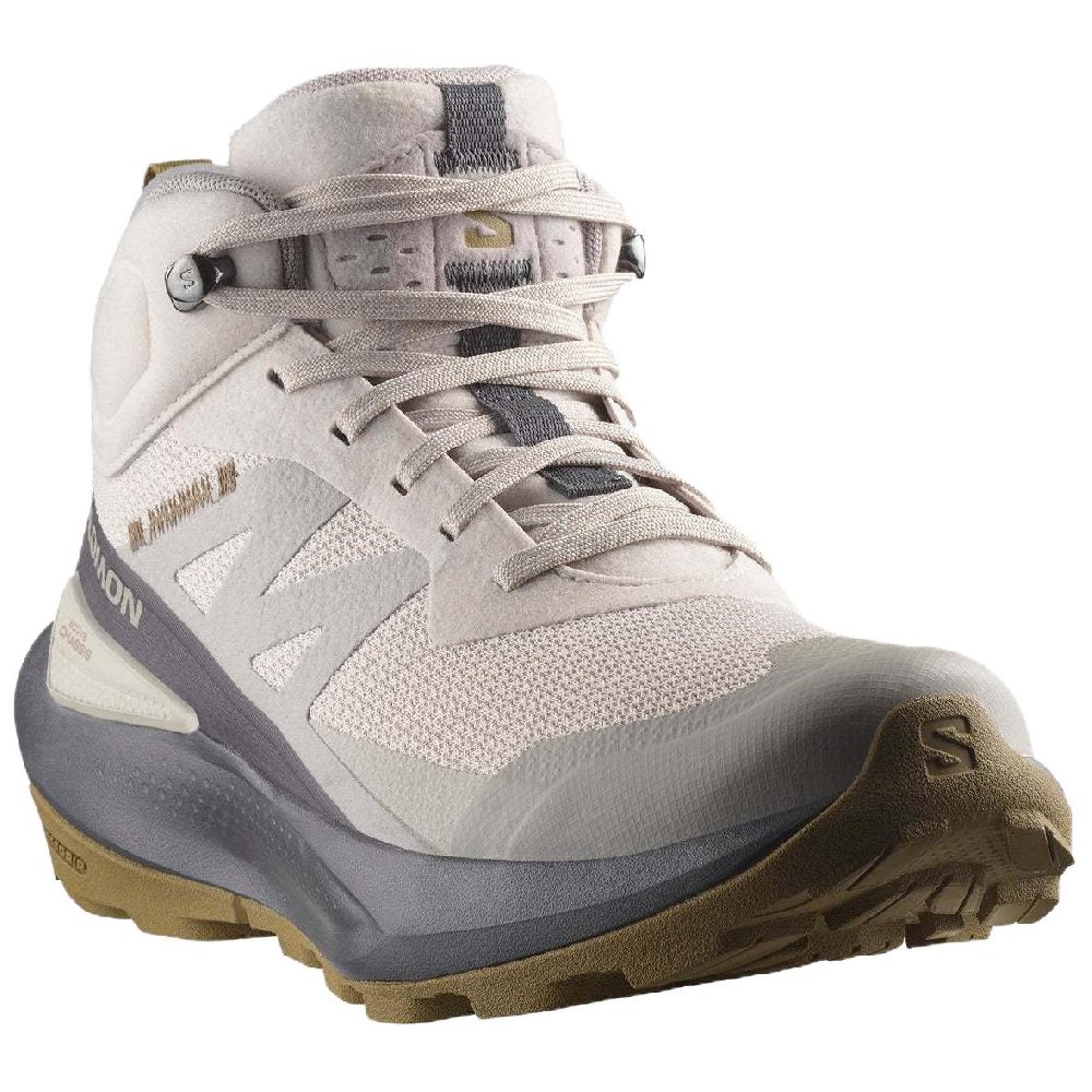 SALOMON Elixir Anti-Slip Wear-Resistant Mid-Top Trekking Shoes Women's Gray Black