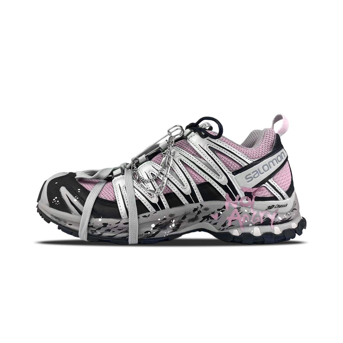 SALOMON XA PRO 3D Cushioning Support Low top Running Shoes Unisex Gray Pink