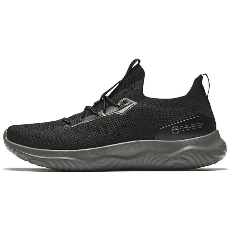 Anta Cushioned Slip-Resistant Low-Top Running Shoes Men's Basic Black