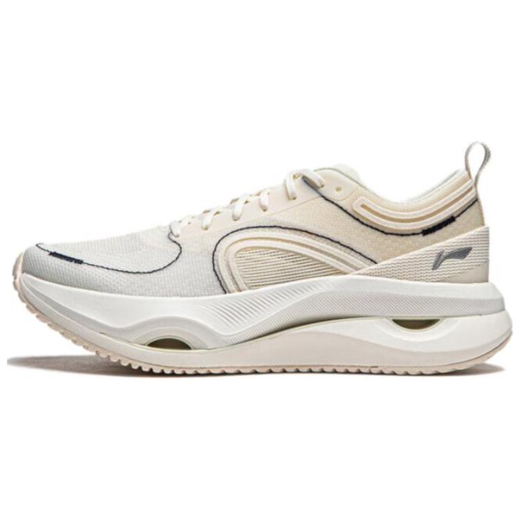 LiNing Cushioning Wear-Resistant Lightweight Rebound Low-Top Running Shoes Women's Ecru