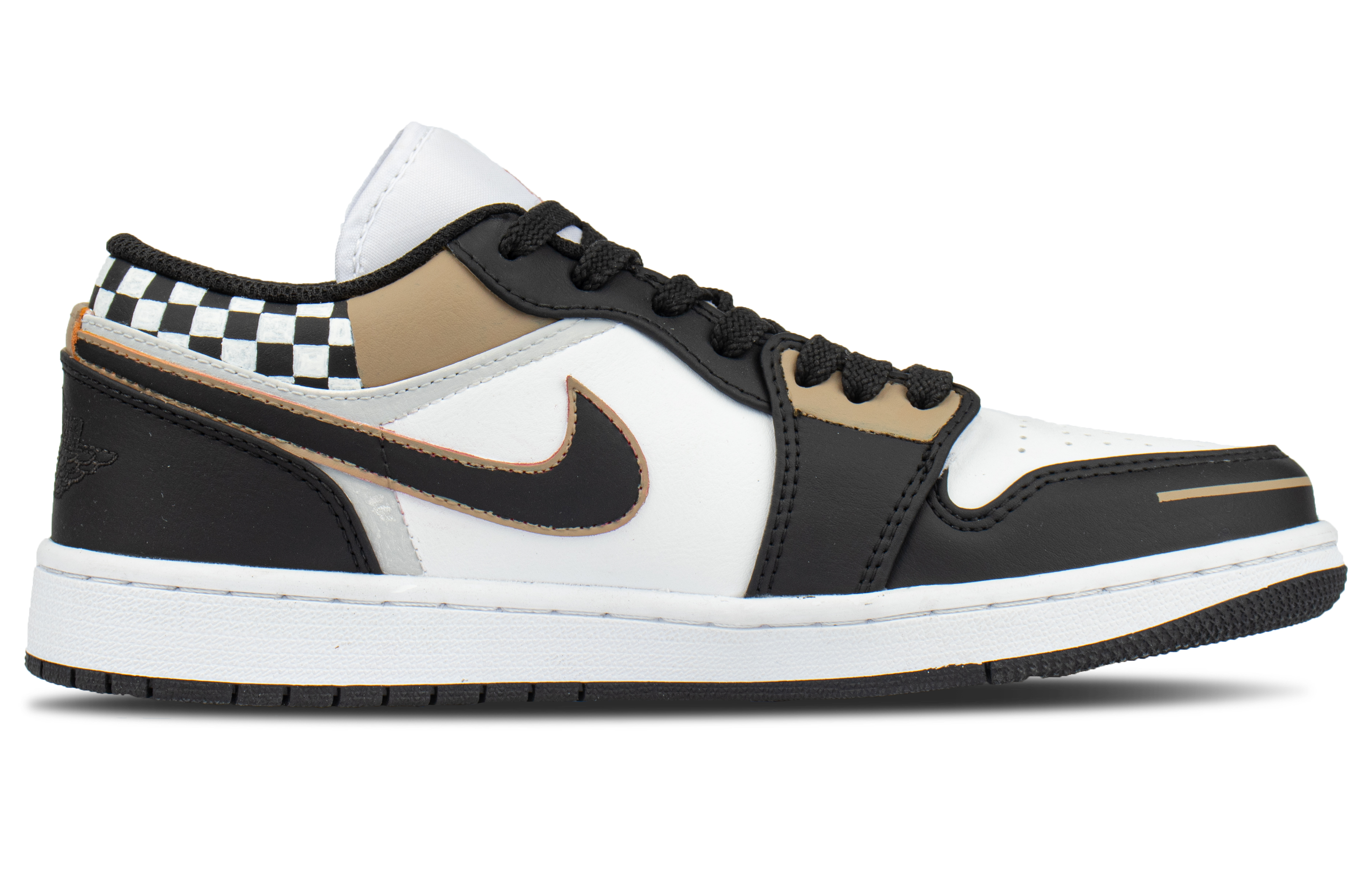 Jordan Air Jordan 1 Cushioning Coverage Low top Vintage Basketball Shoes Unisex Black Brown