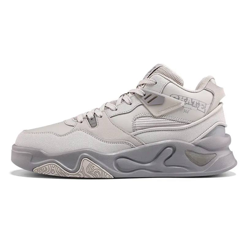 361° Anti-Slip And Wear-Resistant Warm Mid-Top Casual Shoes Men's Gray