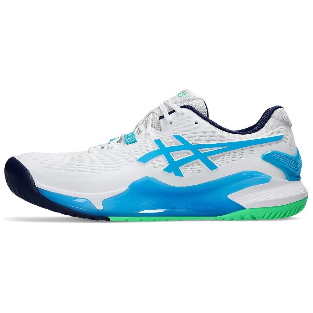 Asics Gel-Resolution 9 Cushioning Anti-Slip And Wear-Resistant Low-Top Tennis Shoes Men's White Blue