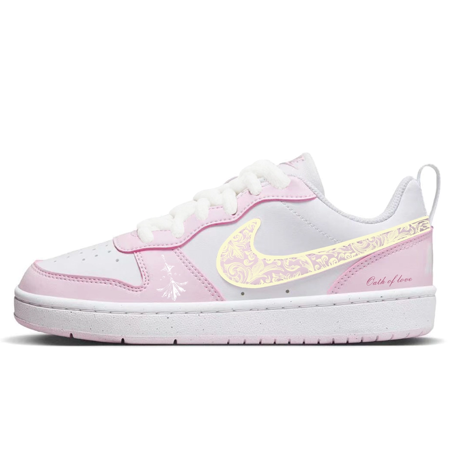 Nike Court Borough Abrasion Resistant Low top Skateboard Shoes Unisex White