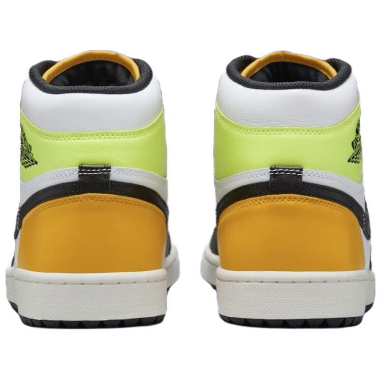 Jordan 1 Retro High Golf White University Gold Volt Black