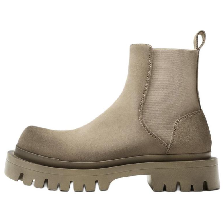 ZARA Short Chelsea Boots Men's Sandy Brown