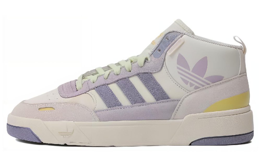 Adidas Originals Post Up Slip Resistant Mid Top Skateboard Shoes Unisex White Purple