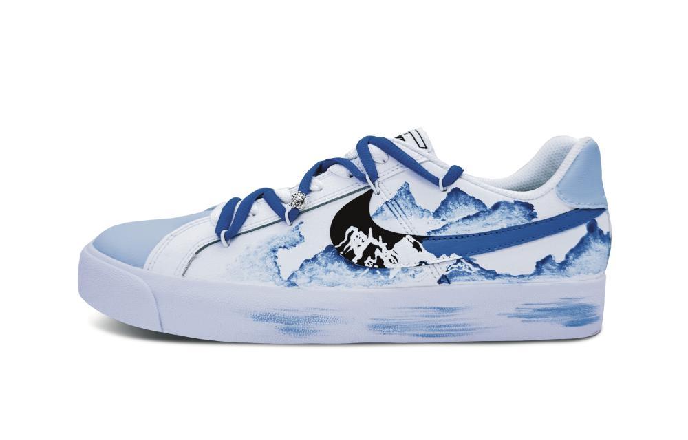 Nike Court Royale Non-slip Lightweight Low-Top Skateboard Shoes Unisex Cloisonne Blue