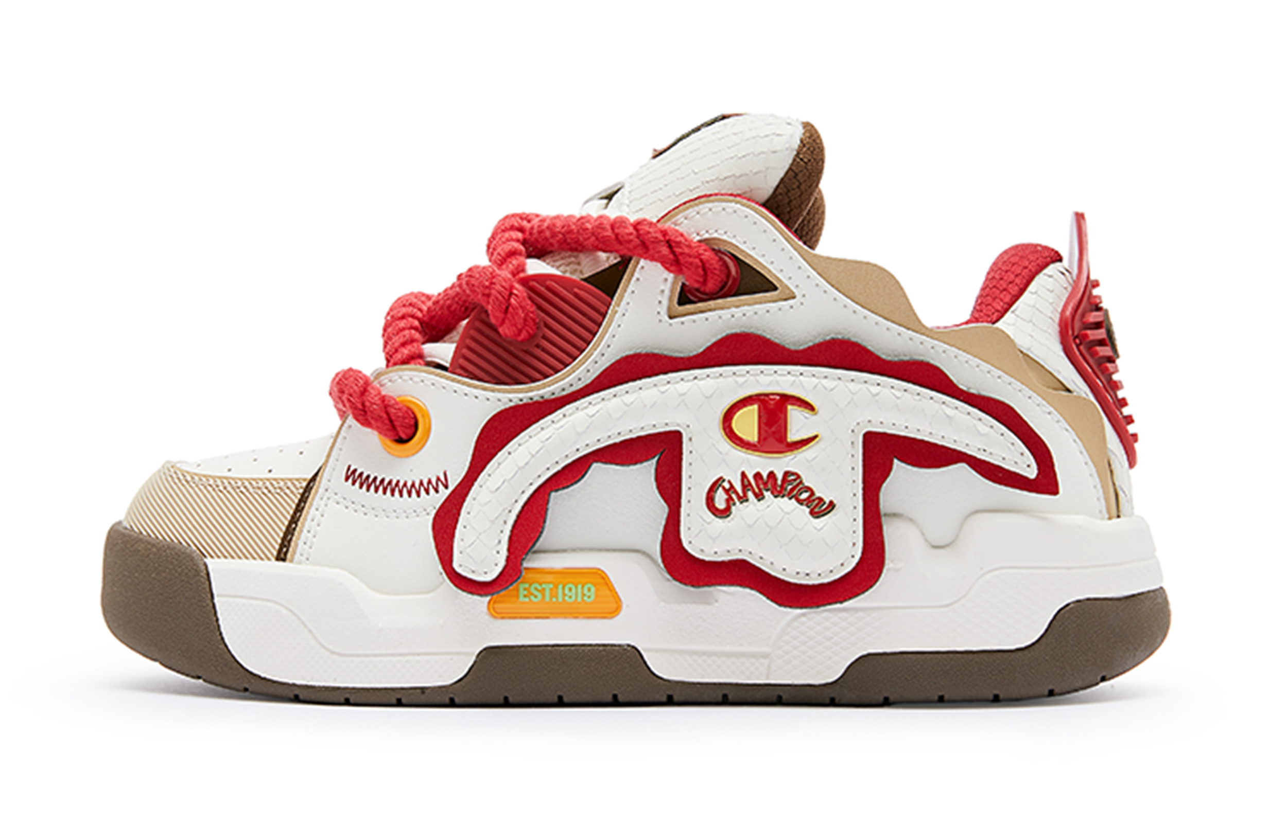 Champion TronSkate V.Dragon Champion Dragon Man Collection Skateboard Shoes Men's Milk White New Year Red