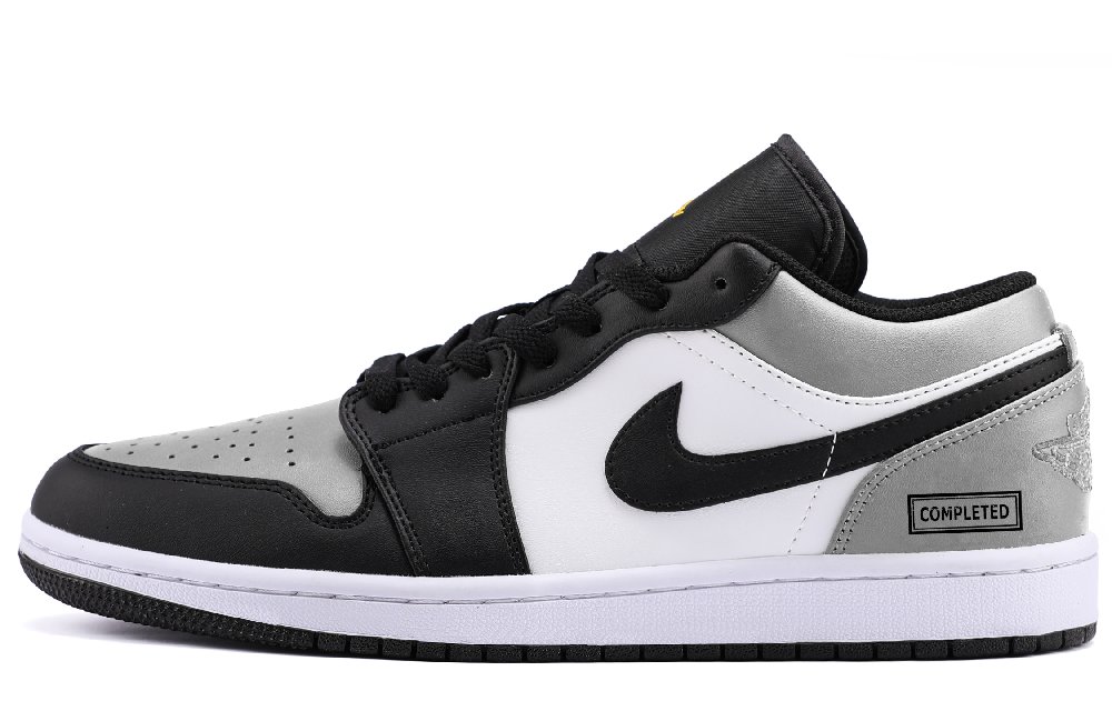 Jordan 1 Abrasion Resistant Low Top Vintage Basketball Shoes Unisex Black Gray