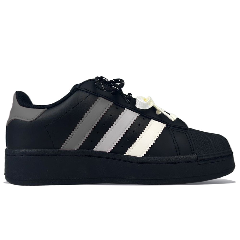 Adidas Originals SUPERSTAR XLG Anti-Slip Wear-Resistant Low-Top Skateboard Shoes Unisex Black Gray