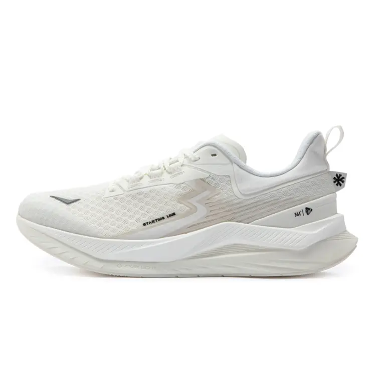 361° Shock Absorbers Slip Resistant Abrasion Resistant Low Top Running Shoes Unisex Feather White