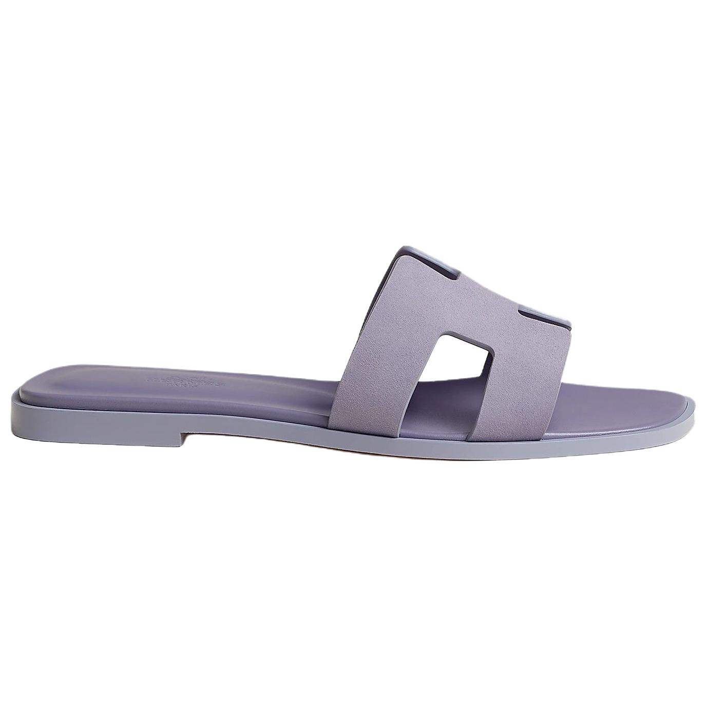 HERMES Oran Slide Slippers 1cm Women's Purple