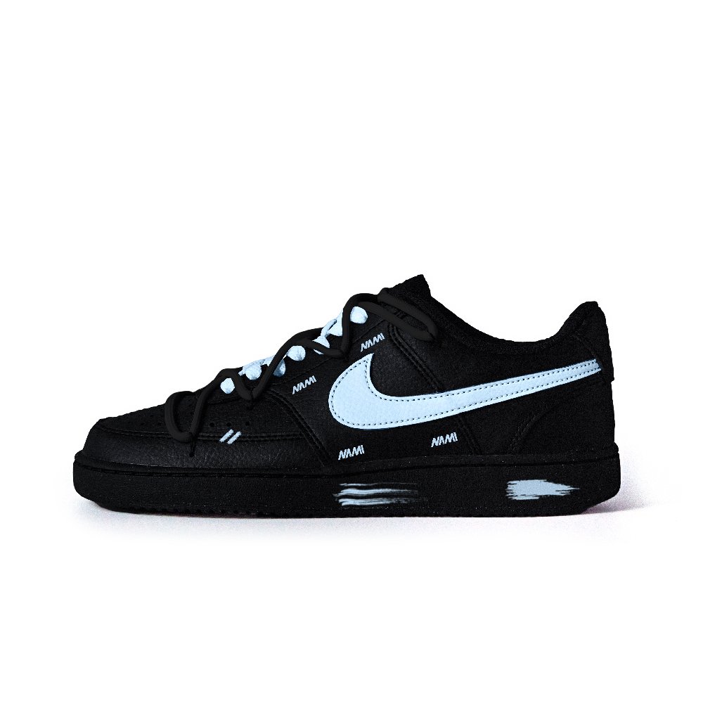 Nike Court Vision Low Anti Slip Wear Resistant Low Top Skateboard Shoes Unisex Black