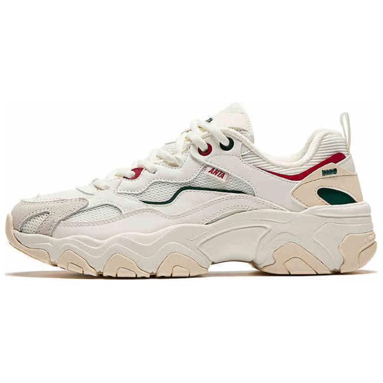 Anta Wear-Resistant Height Increasing Rebound Low-Top Casual Shoes Women's Ivory White