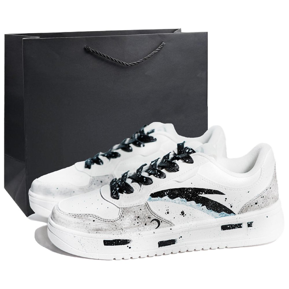 Anta Relaxed Abrasion Resistant Lightweight Slip Resistant Low Top Skateboard Shoes Men's White