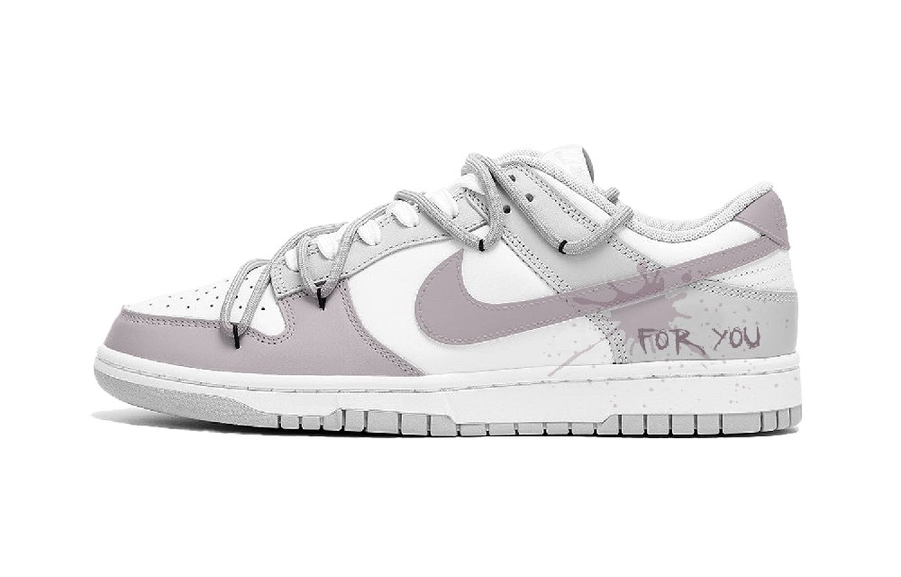 Nike Dunk For You Slip-Resistant Cushioning Wear-Resistant Lightweight Low-Top Skateboard Shoes Women's Gray Purple