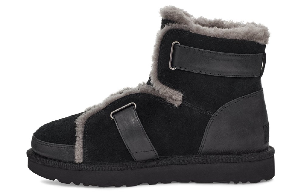 UGG Dune Mini Buckle Boot Fleece Lined Black Women's
