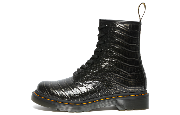Dr. Martens Lacing Crocodile Pattern Martin Boots Women's