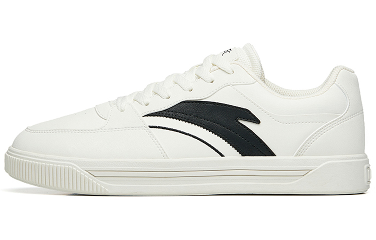 Anta Life Collection Anti-Slip Wear-Resistant Low-Top Skateboard Shoes Men's White Black