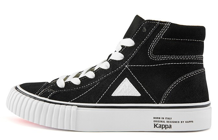 Kappa Anti-Slip Wear-Resistant High-Top Skateboard Shoes Women's Black