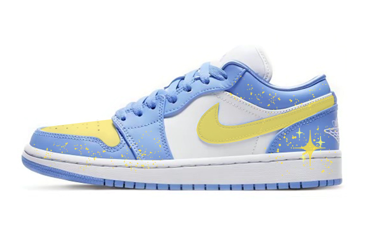 Jordan Air Jordan 1 Cushioned Wear-Resistant Slip-Resistant Low-Top Vintage Basketball Shoes Women's University Blue