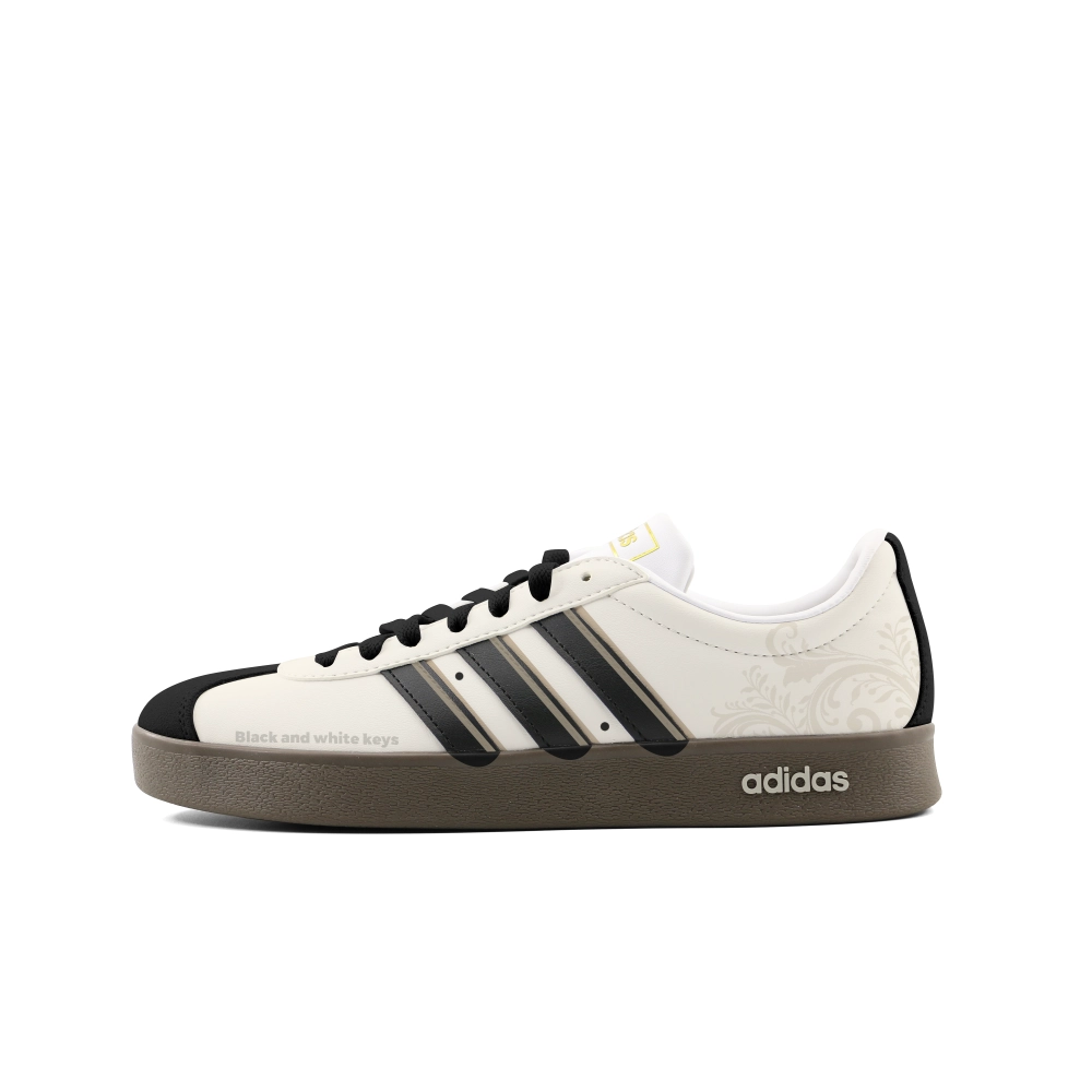 Adidas Vl Court Classic Abrasion Resistant Low top Skateboard Shoes Unisex Ecru