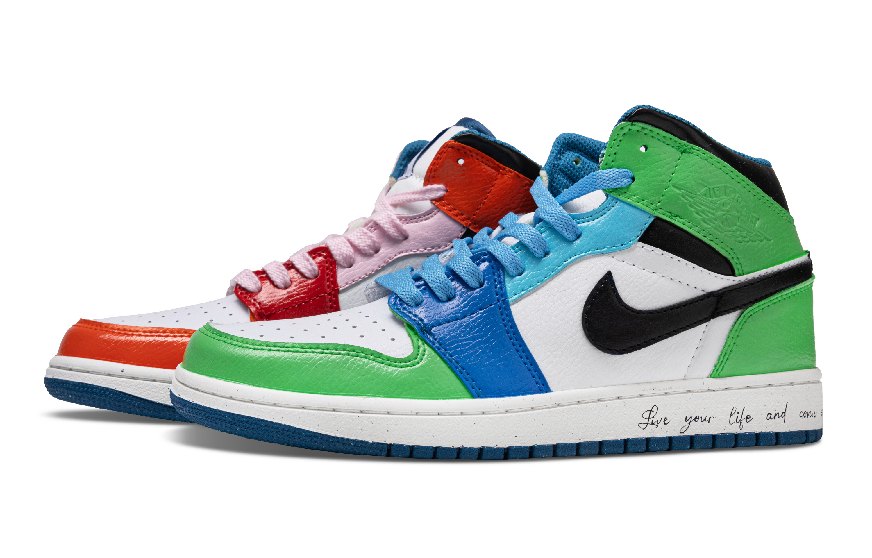 Jordan Air Jordan 1 Multicolor Wear resistant And Lightweight Vintage Basketball Shoes Men's Red Blue