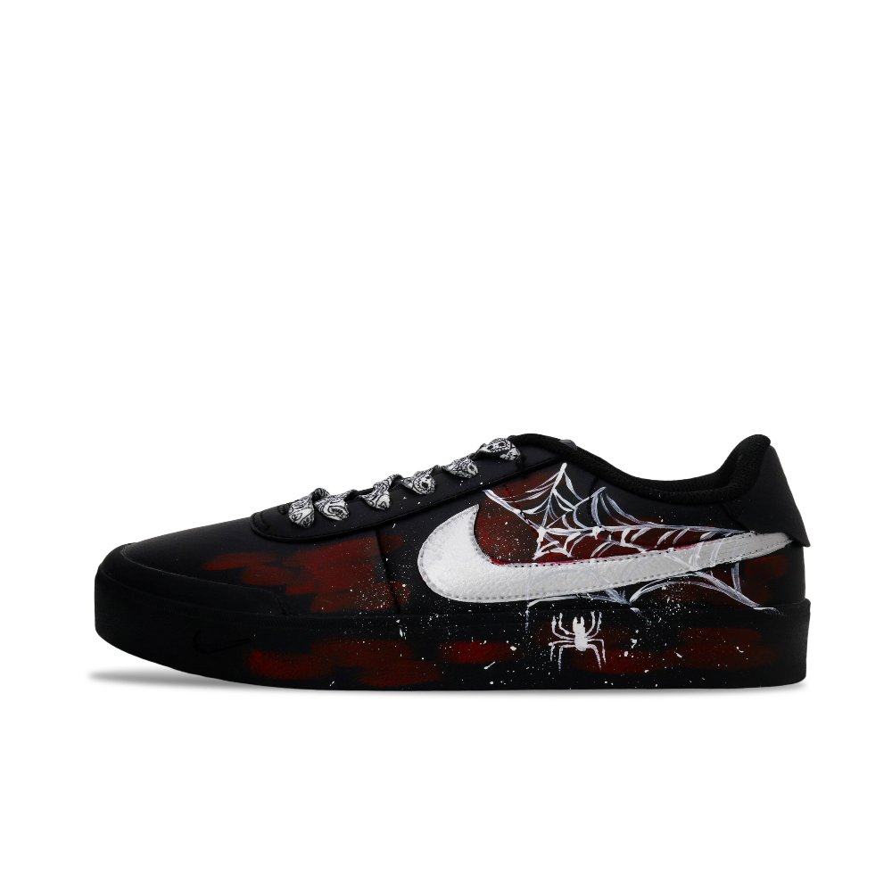 Nike Court Shot Lightweight Low Top Skateboard Shoes Men's Black Red Silver