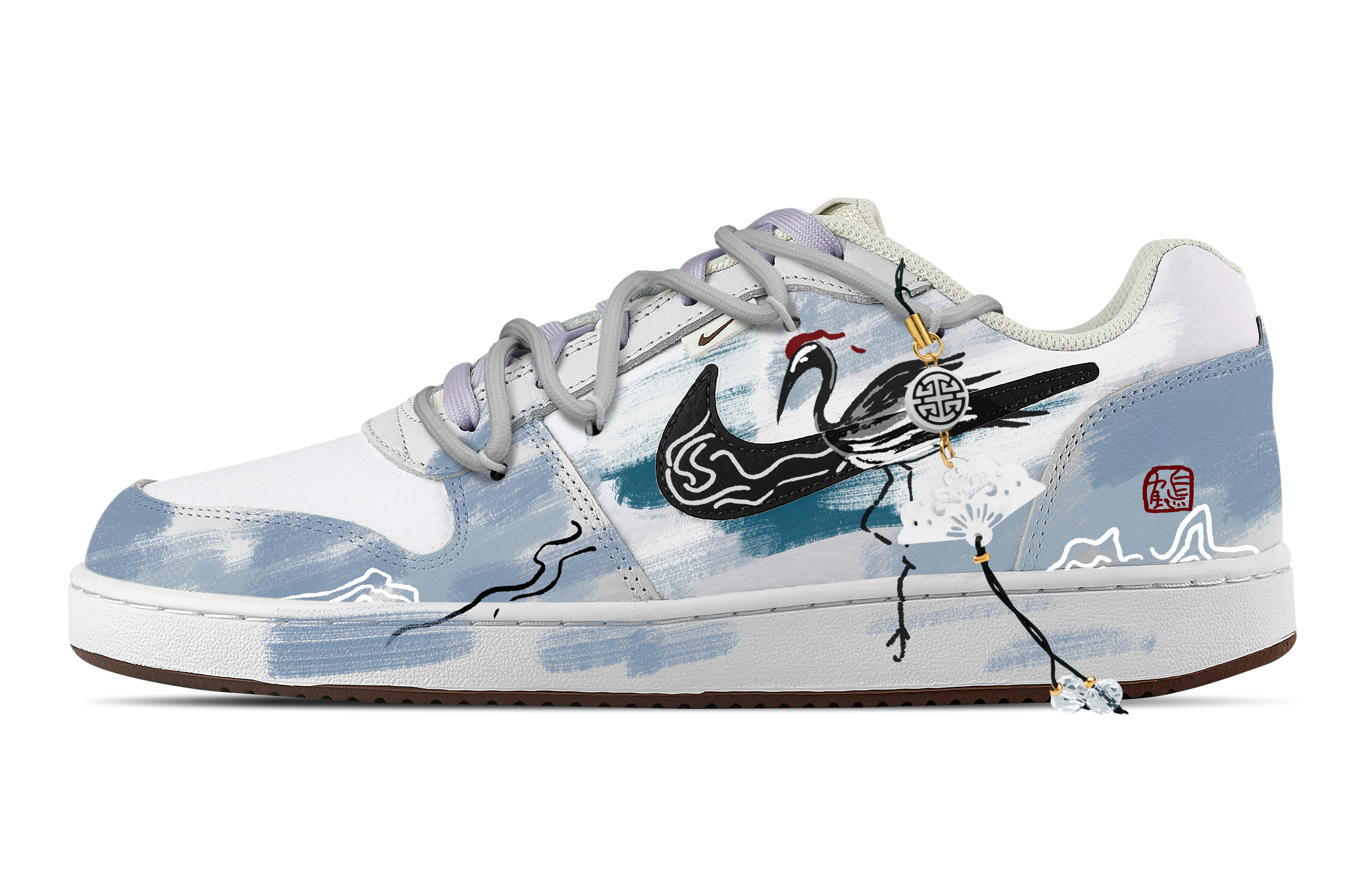 Nike EBERNON Cloud Crane Ascending To The Ninth Heavens Abrasion Resistant Low top Skateboard Shoes Men's