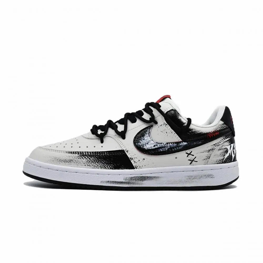 Nike Court Victory Dry Kiss Abrasion Resistant Slip Resistant Low top Skateboard Shoes Men's Black White
