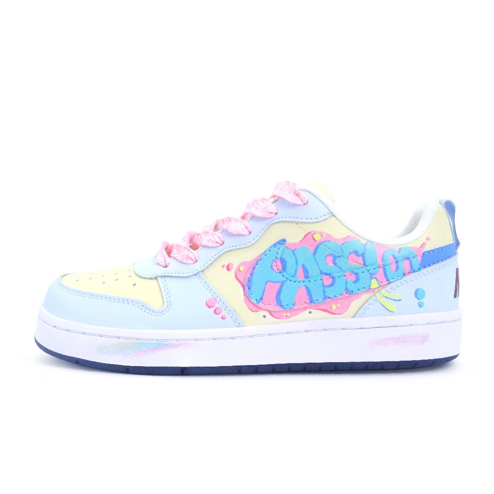 Nike Court Borough Skateboard Shoes Women's Low-Top Blue Yellow/Pink