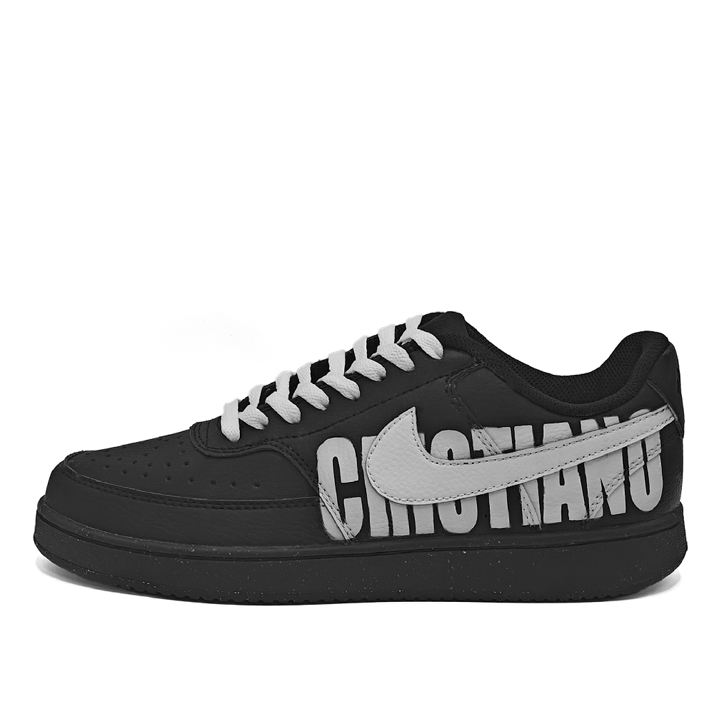 Nike Court Vision Slip-Resistant Lightweight Breathable Low-Top Skateboard Shoes Unisex Black