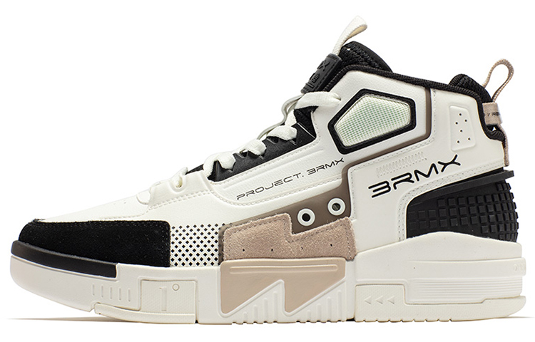 361° 3RMX Wear-Resistant Slip-Resistant High-Top Skateboard Shoes Men's White Black