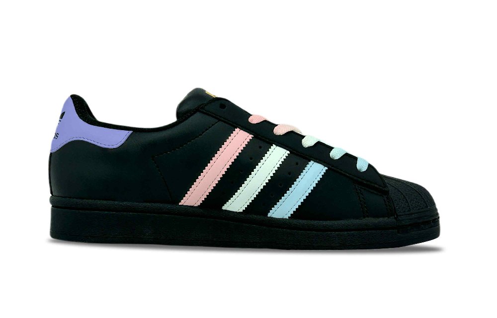 Adidas Originals SUPERSTAR Slip-Resistant Low-Top Skateboard Shoes Unisex Black Purple Pink