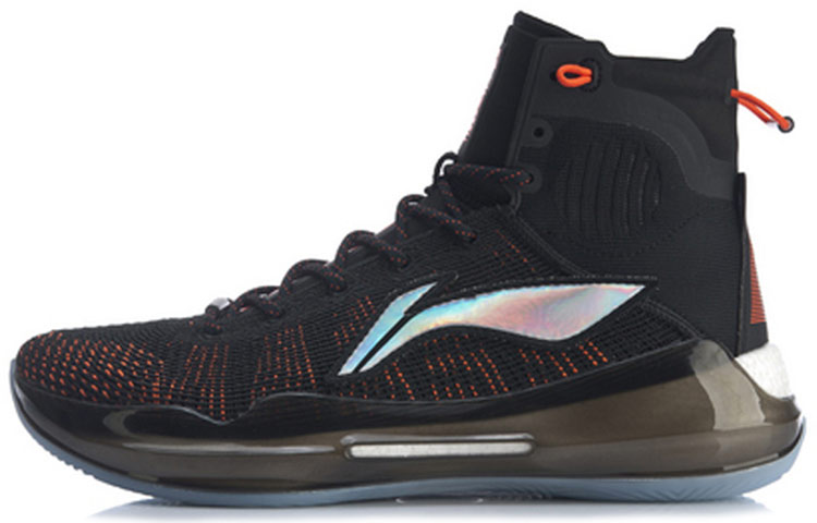 LiNing YuShuai 13 Boom Anti Slip Wear Resistant High Top Basketball Shoes Men's Black Orange
