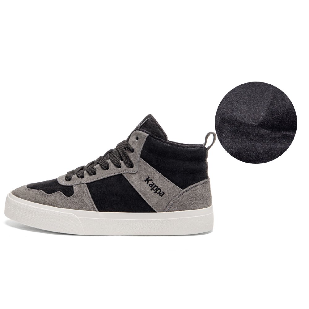 Kappa Wear-Resistant Slip-Resistant High-Top Skateboard Shoes Unisex Black