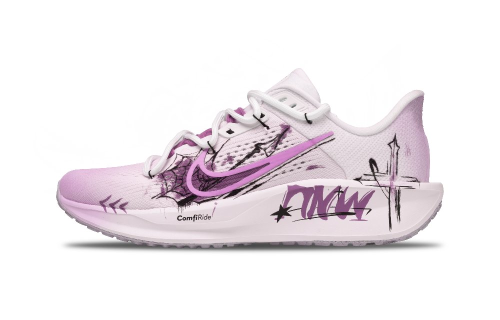 Nike Quest 6 Slip Resistant, Abrasion Resistant, Breathable, Lightweight Low top Running Shoes Unisex White Purple