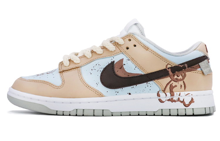 Nike Dunk Low Grey Fog Low Top Skateboard Shoes Unisex Blue Brown